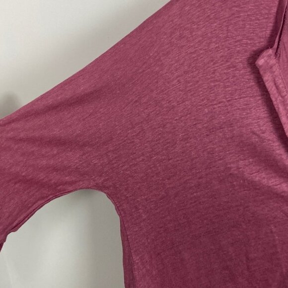 BA&SH 100% Linen Shirt Jexy Lady Pink V-Neck T-Shirt Elevated Basic Top Blouse 6 - Picture 11 of 14